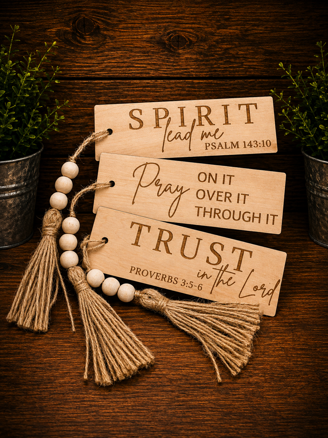 Christian Collection | Inspirational Christian Wood Bookmark – Laser Engraved