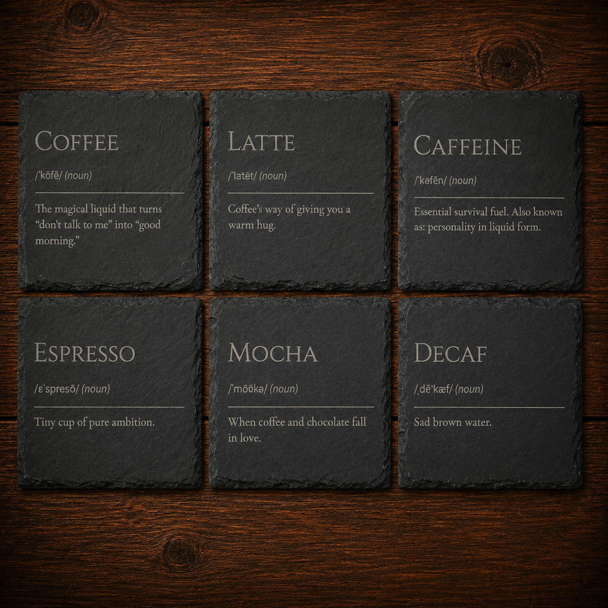 Coffee Collection | Slate Coaster Set
