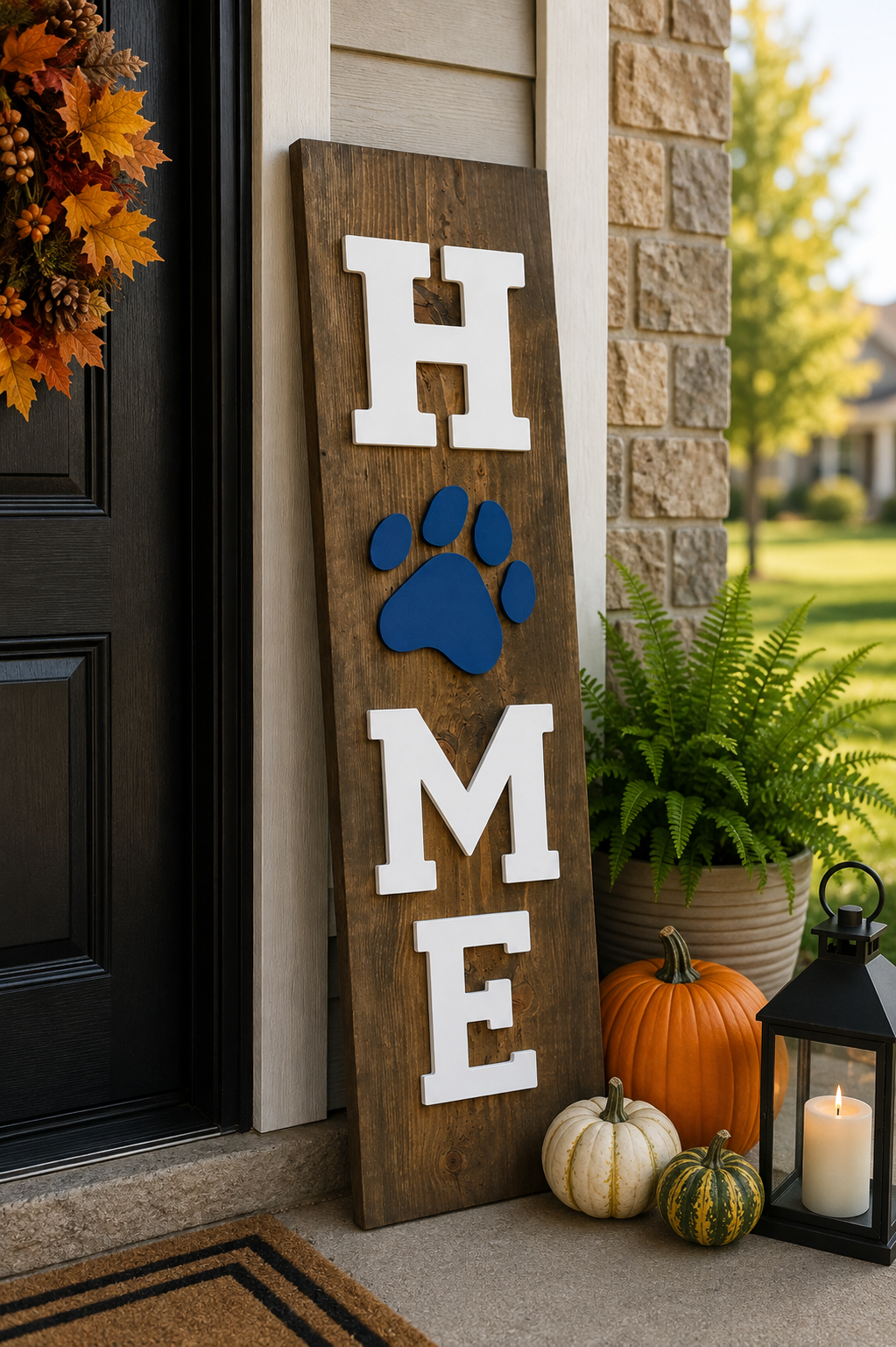 HOME Paw Print Porch Sign