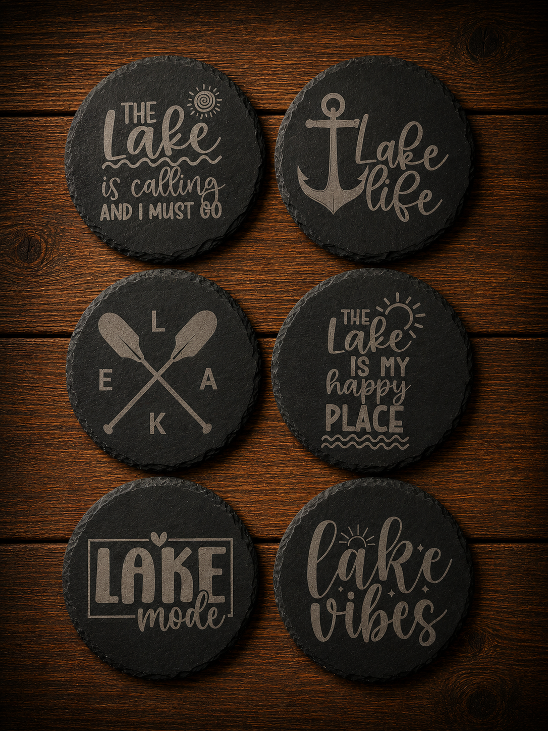 Lake Life Collection | Slate Coaster Set