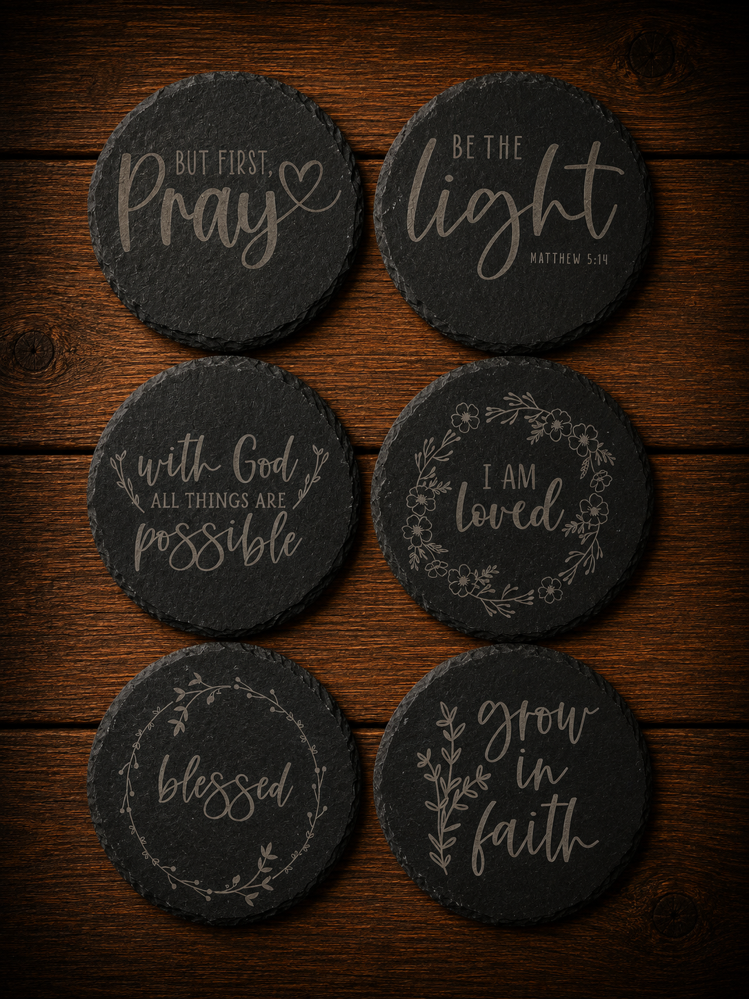 Religious Collection | Slate Coaster Set
