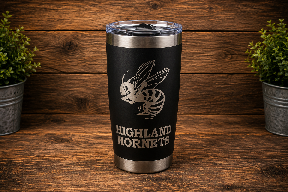 Highland Hornets Collection | 20 oz Laser Engraved Tumbler