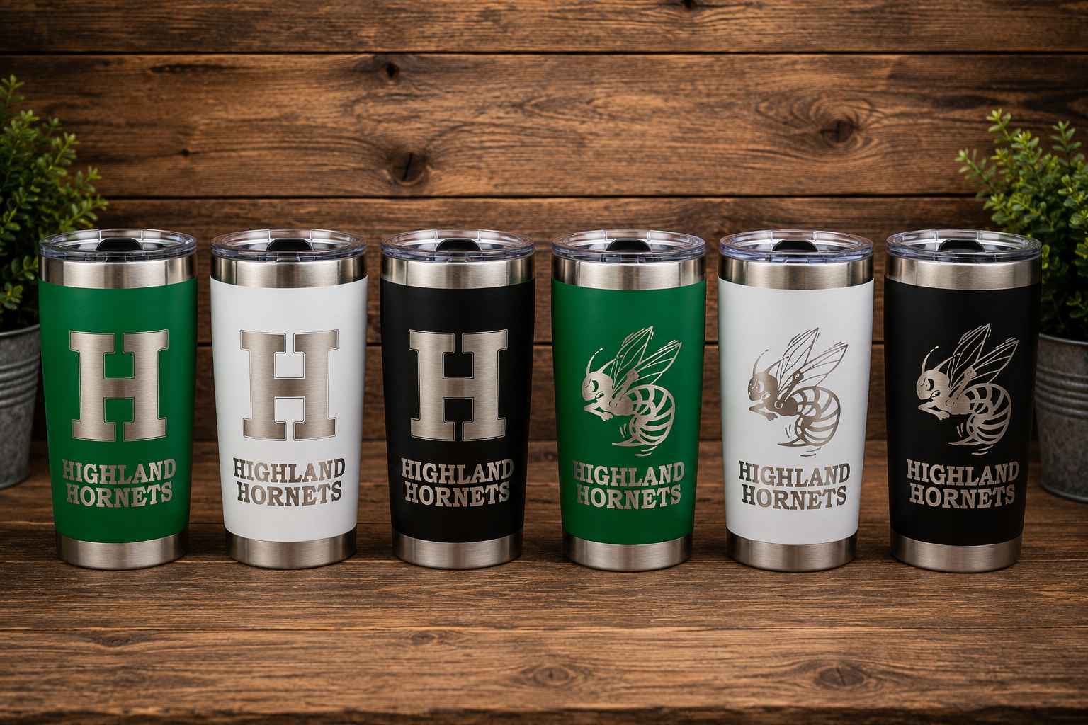 Highland Hornets Collection | 20 oz Laser Engraved Tumbler
