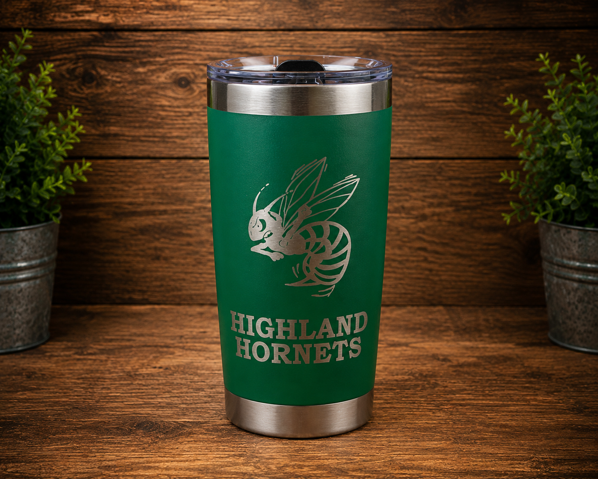 Highland Hornets Collection | 20 oz Laser Engraved Tumbler