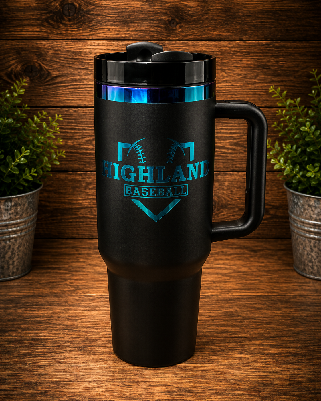 Highland Hornets Collection | 40 oz Laser Engraved Tumbler - Baseball
