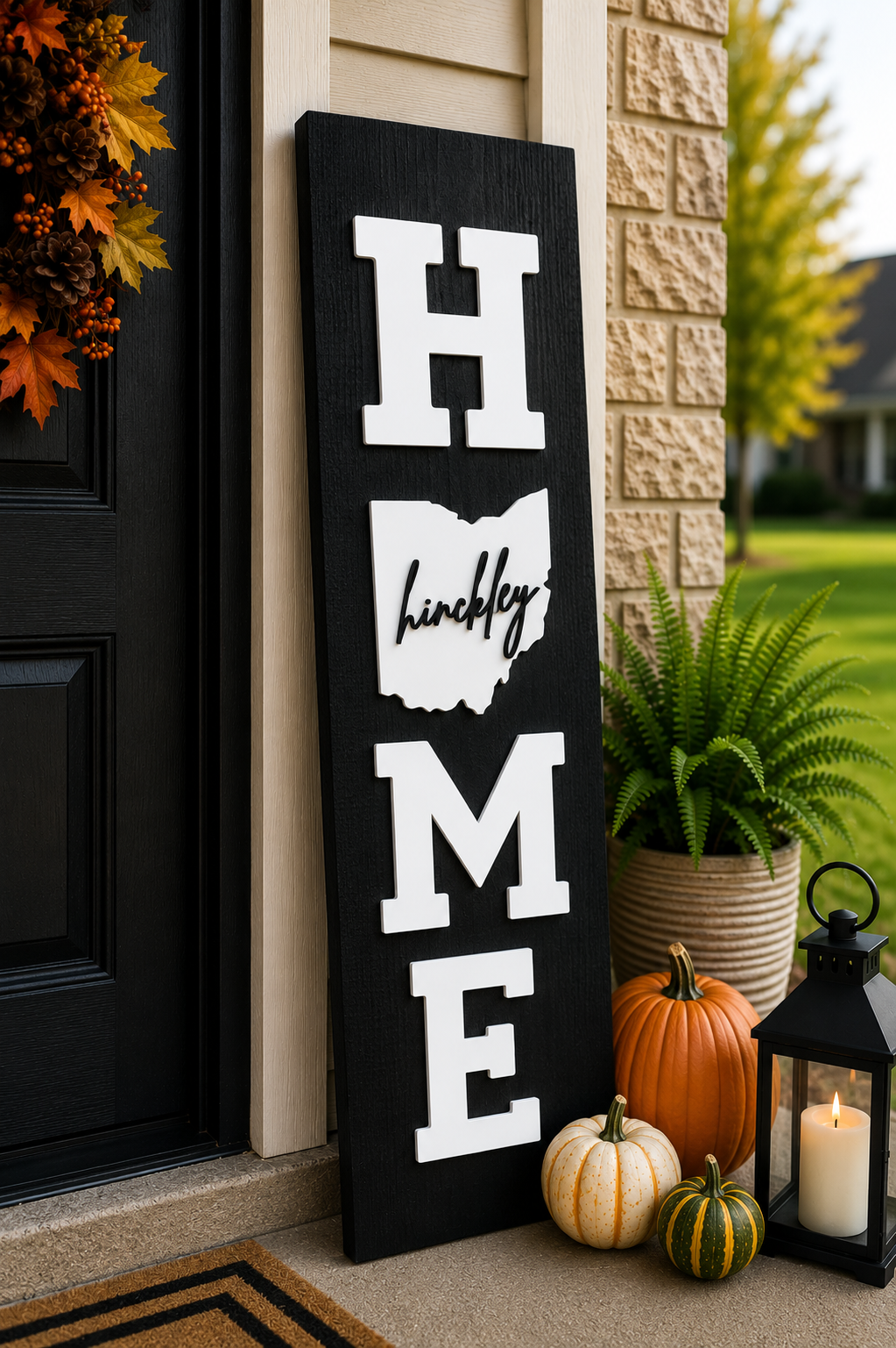 Hinckley Ohio HOME Porch Sign