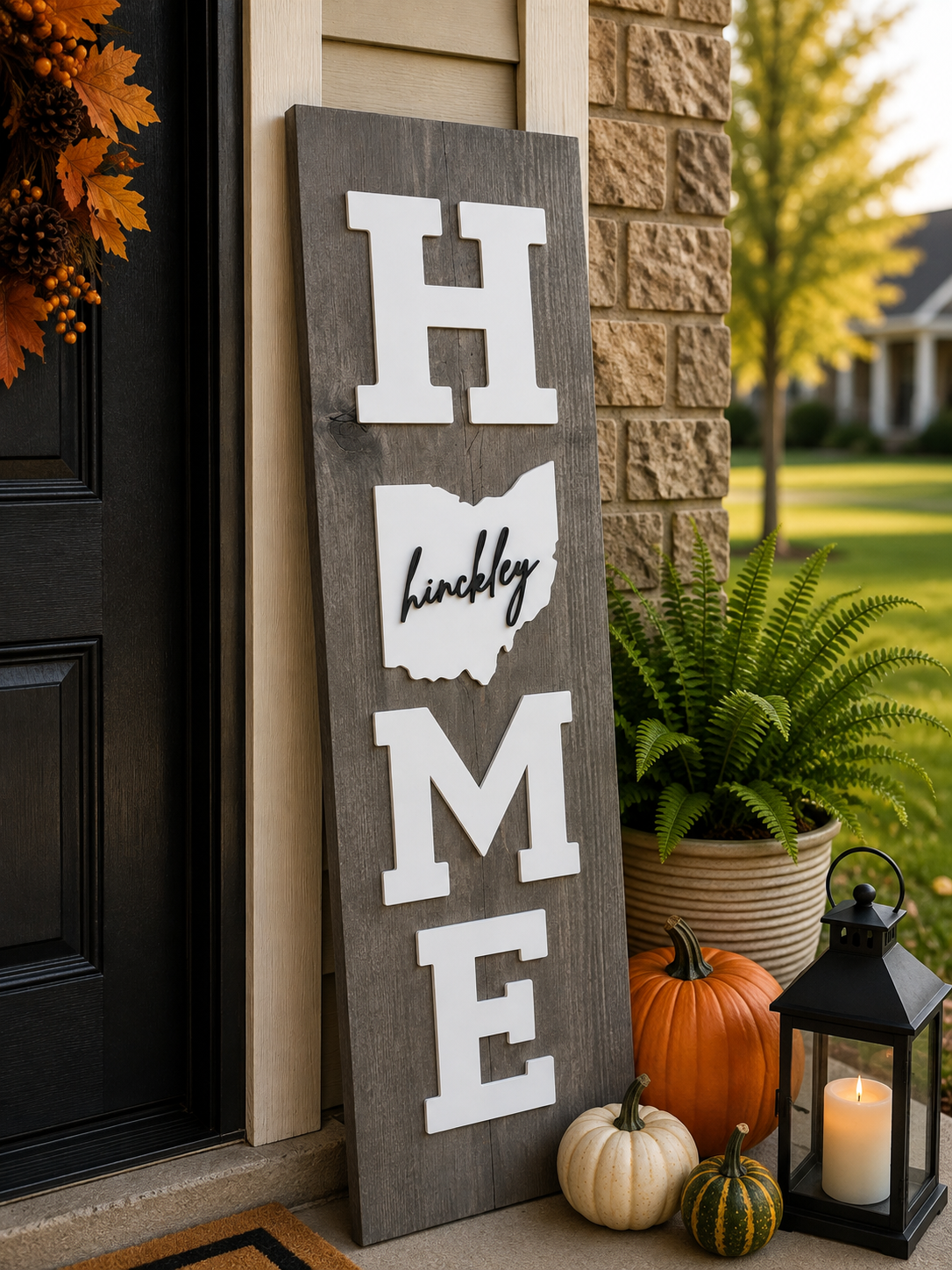 Hinckley Ohio HOME Porch Sign