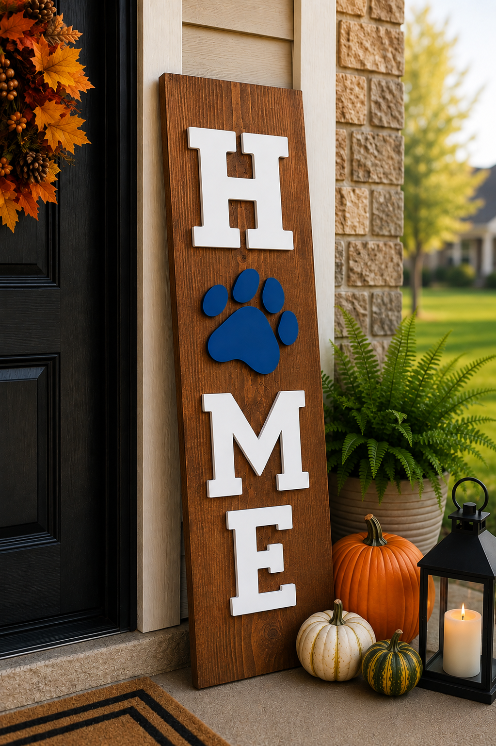 Porch Sign Collection | HOME Paw Print Porch Sign