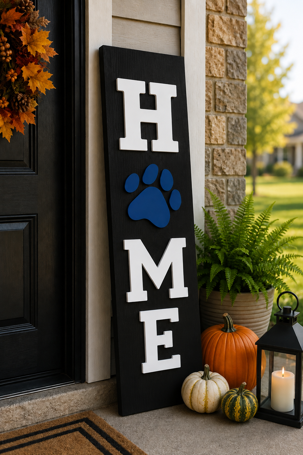 HOME Paw Print Porch Sign