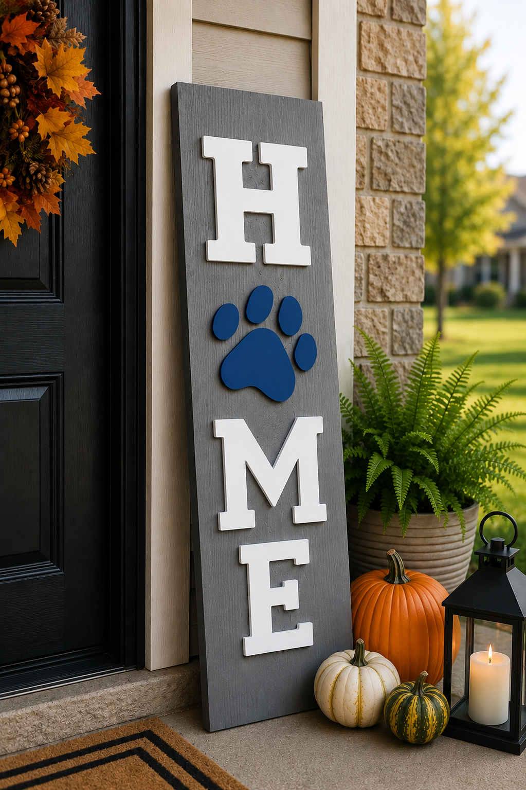 HOME Paw Print Porch Sign