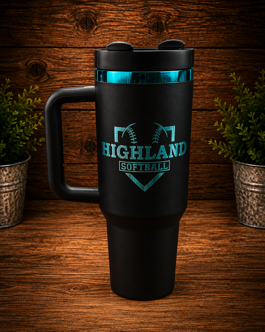 Highland Hornets Collection | 40 oz Laser Engraved Tumbler - Softball