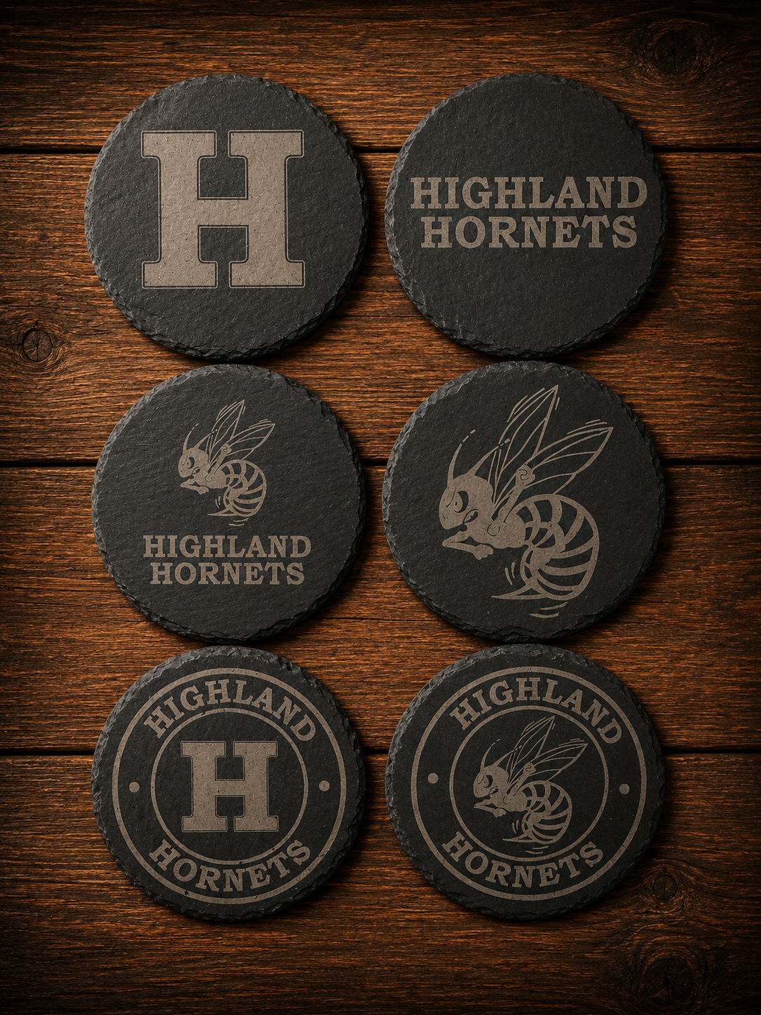 Highland Hornets Collection | Slate Coaster Set