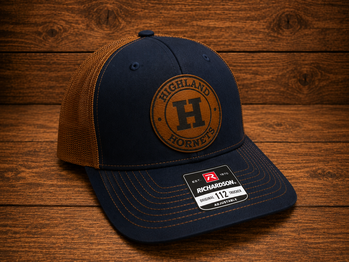 Highland Hornets Collection | Leather Patch Hat - Mens Highland "H"